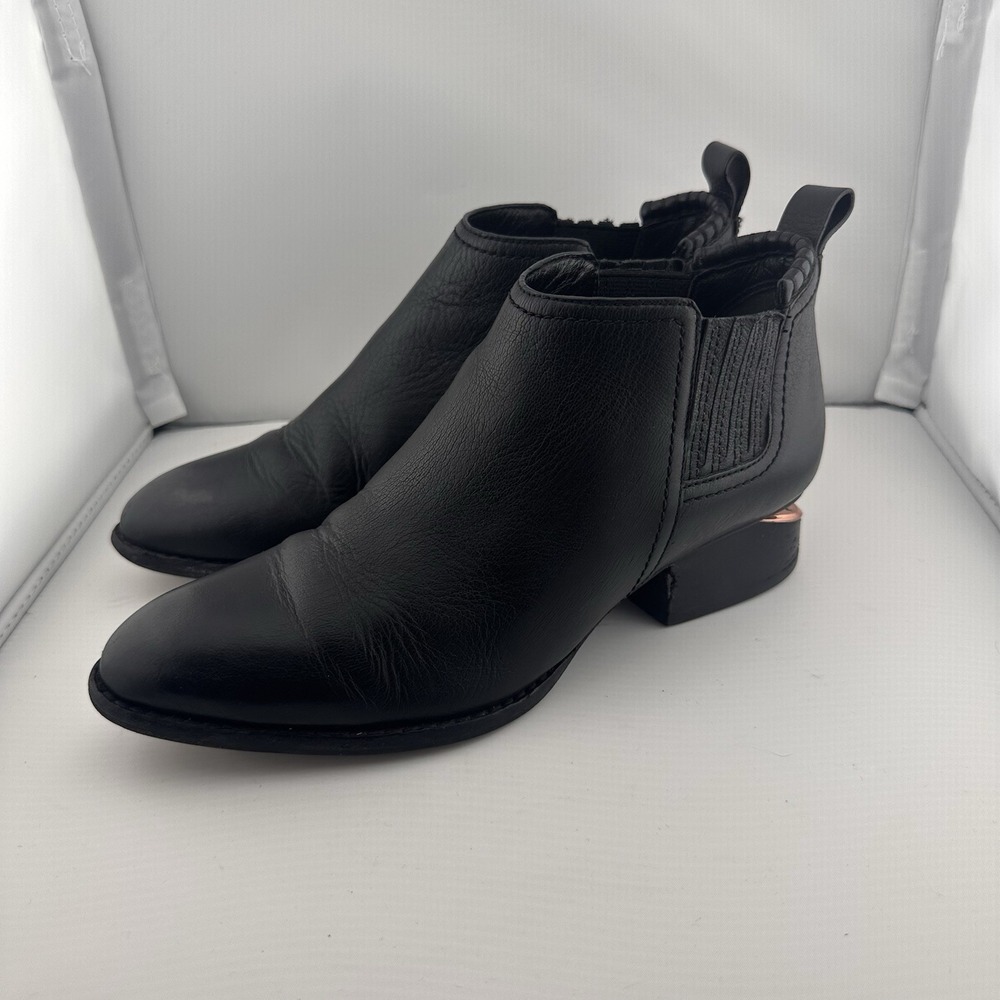 Alexander Wang Womens Kori Black Leather Cut‎ Out Ankle Booties 35.5 US 5.5